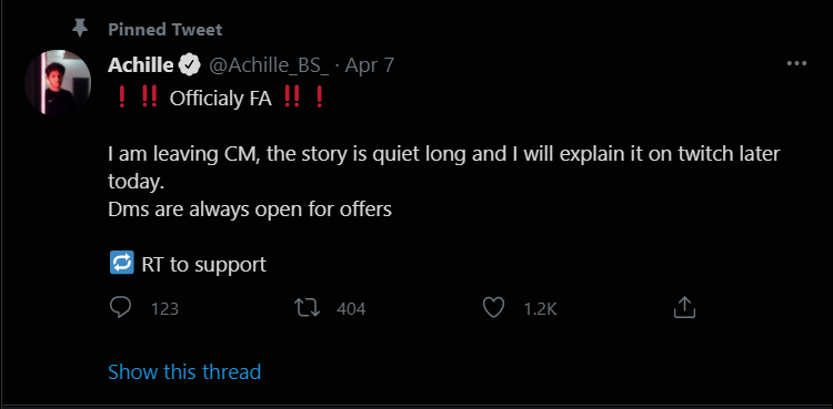 Achillov oznam o odchode z CODEMAGIC