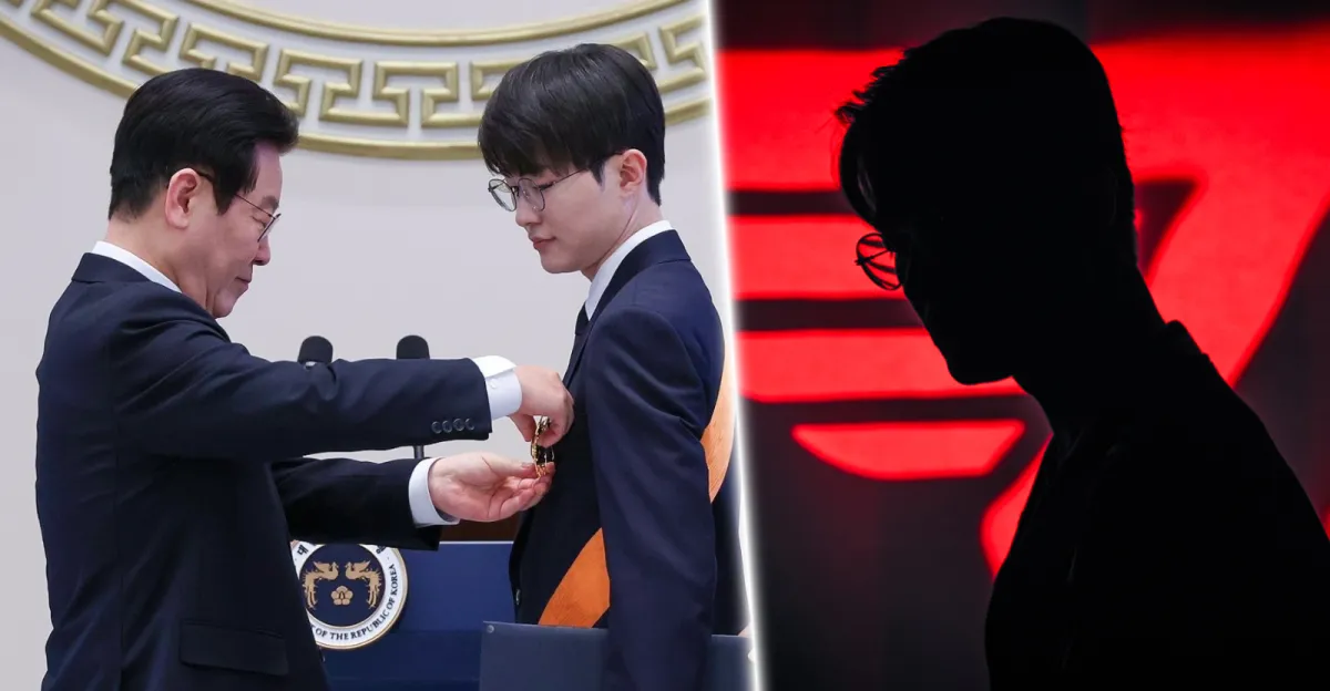 Faker dostává Cheongryong od prezidenta