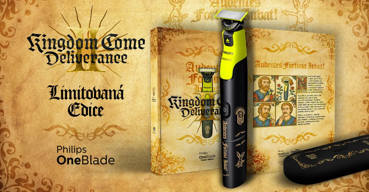  Limitovaná sběratelská edice Philips OneBlade 360 v designu Kingdom Come: Deliverance II