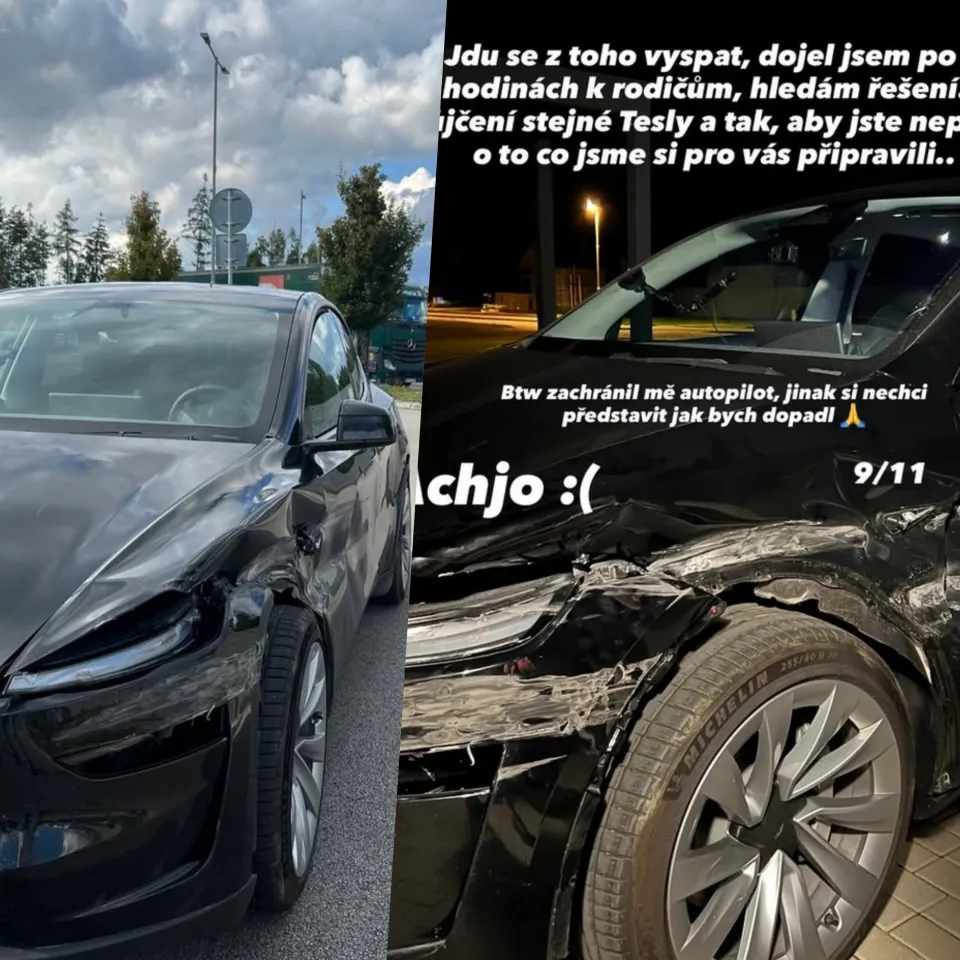 spajKKova havarovaná Tesla