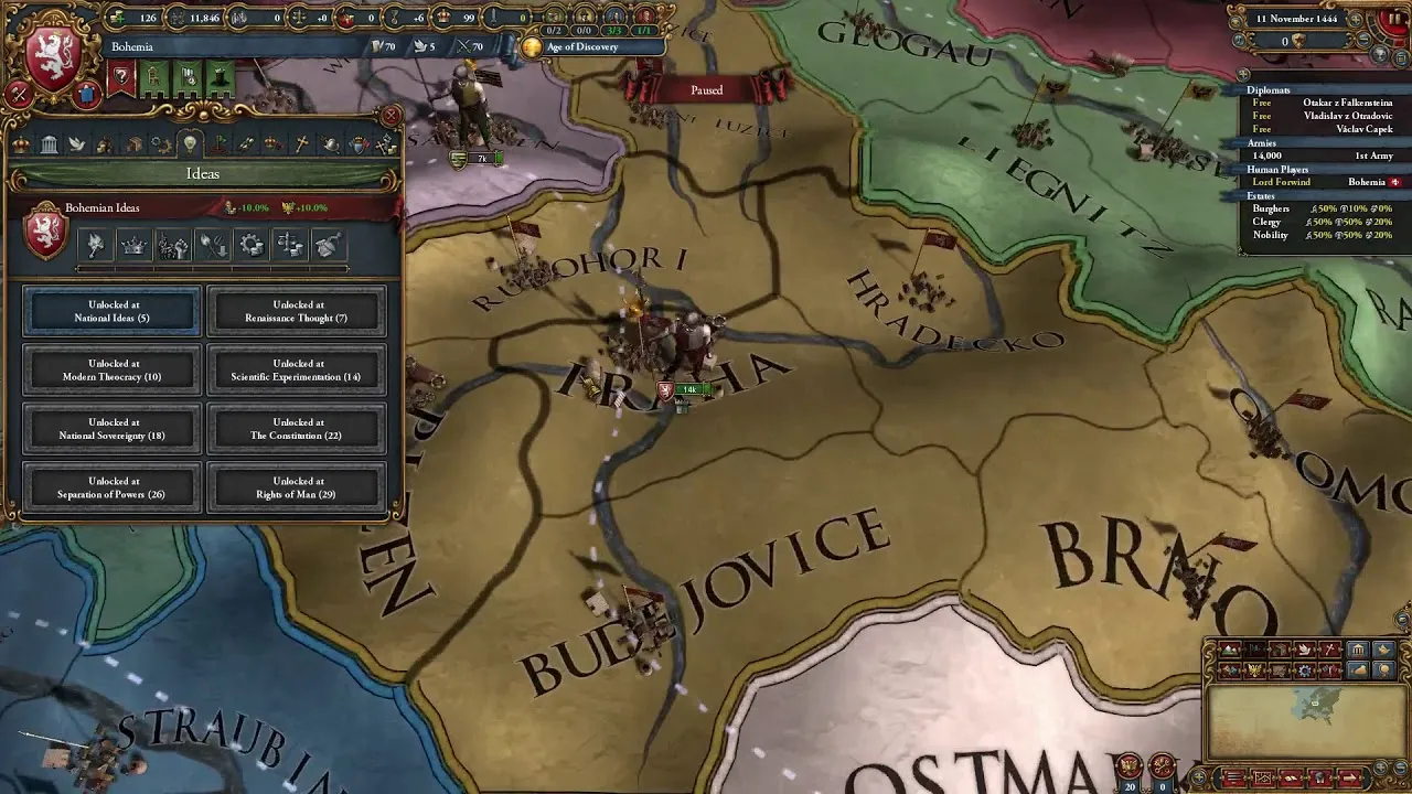 Česko ve hře Europa Universalis