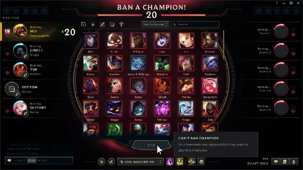 Rychlejší Champion Select!