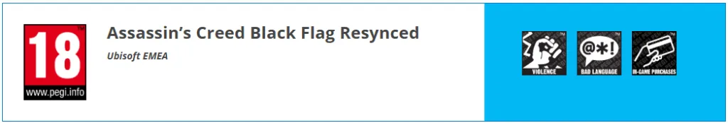 Assassin’s Creed Black Flag Resynced na PEGI
