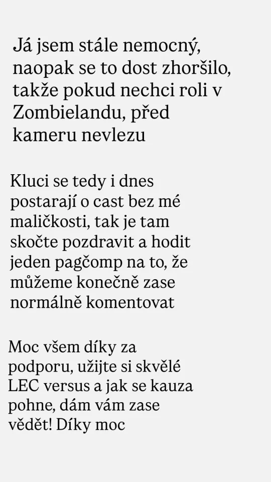 Xnapyho vyjádření na IG Stories