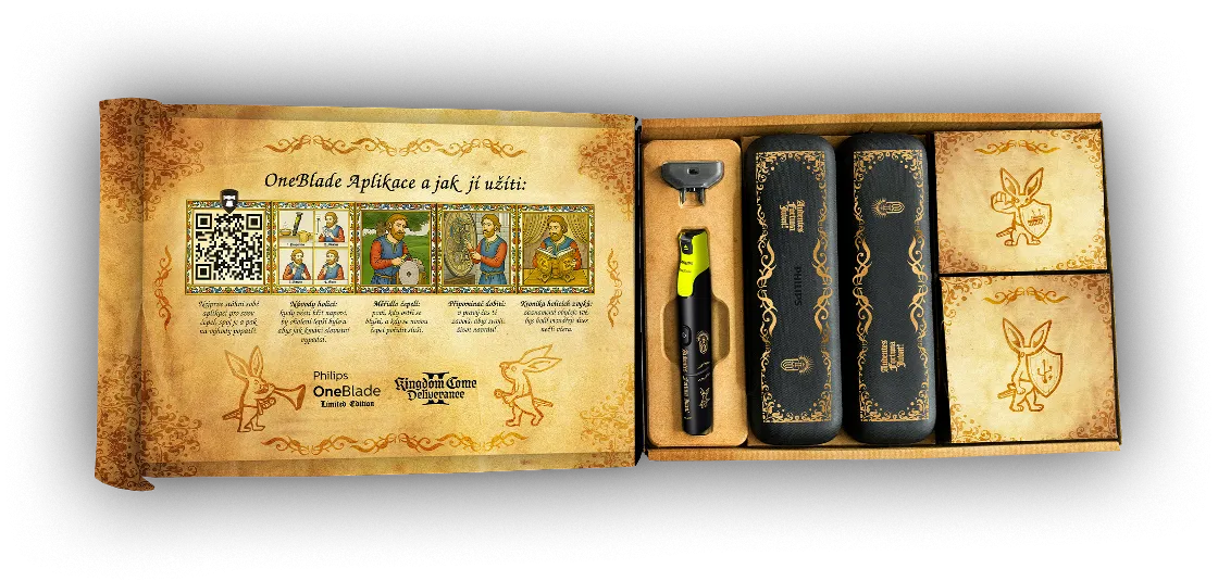Limitovaná sběratelská edice Philips OneBlade 360 v designu Kingdom Come: Deliverance II